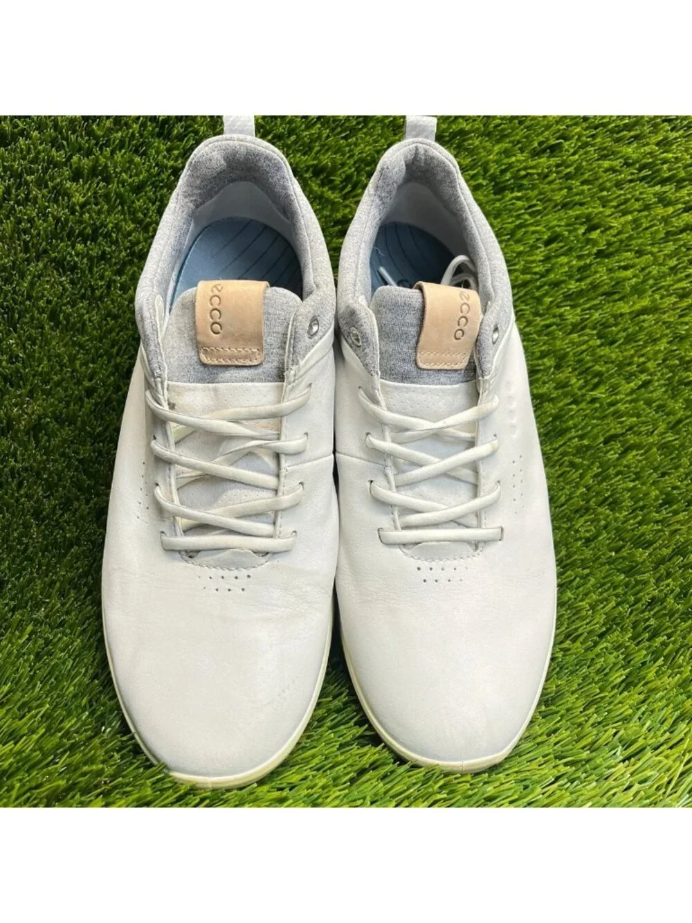 Ecco Golf S-Three Gore-Tex Womens Size 9 Gray Blue Athletic Golf Spikeless Shoes